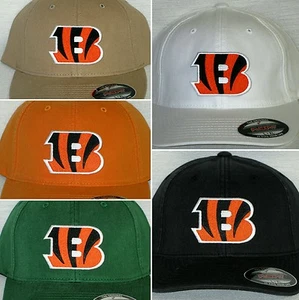 Cincinnati Bengals ""FLEX FIT"" KAPPE KLASSISCH NFL AUFNÄHER/LOGO 2 GRÖSSEN 4 FARBEN NEU - Bild 1 von 6