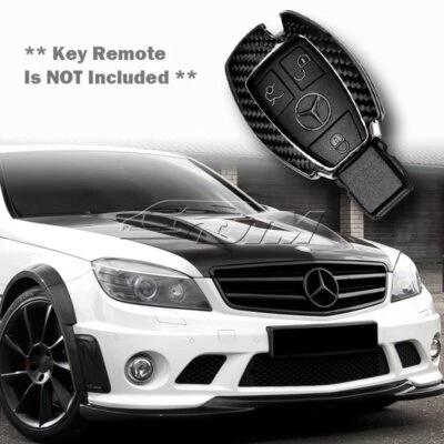 For Mercedes-Benz C180/200/250/300 Real Carbon Fiber Remote Key Shell Cover Case - Image 1 of 4
