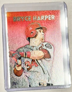 Bryce Harper Platinum Plated Artist Signed "Washington Nationals" Card 1/1 - Picture 1 of 2