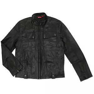 Puma Ducati Men's Real Leather Jacket Black Biker Jacket New Motorcycle Cult XL - Picture 1 of 6