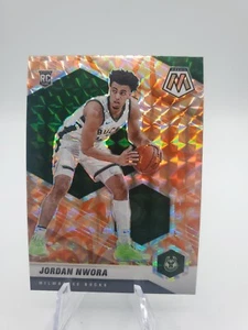 2020-21 Mosaic Basketball Jordan Nwora Orange Reactive Prizm Rookie Bucks RC - Picture 1 of 4
