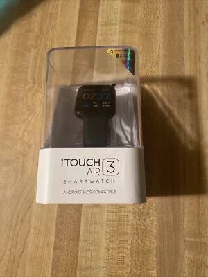 iTouch Air 3 Smartwatch Fitness Tracker: Black Case with Black Strap (44mm) - Image 1 of 4