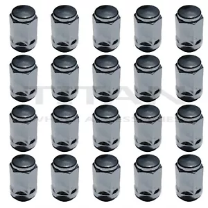 20 Chrome Lug Nuts 1/2" x 20 New Bulge Acorn Lugs Silver Closed Ended Conical - Picture 1 of 3