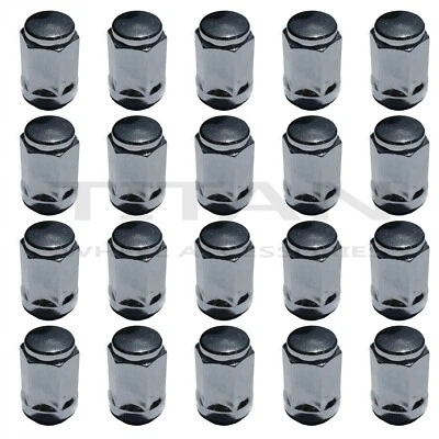 20 Chrome Lug Nuts 1/2" x 20 New Bulge Acorn Lugs Silver Closed Ended Conical - Image 1 of 3