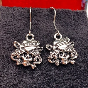 Authentic Ed Hardy Love Kills Slowly Dangling Stainless Steel Earrings - Picture 1 of 7