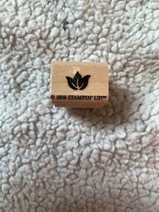 Stampin Up! Holz Stempel Gras, Blatt, Blume 1 x 1 Blatt - Bild 1 von 4