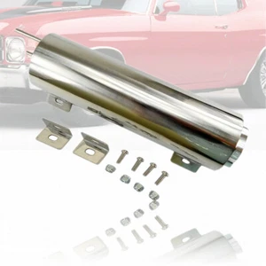 3" X 10" Polished Stainless Steel Radiator 32 OZ Overflow Tank Fit Universal - Foto 1 di 4