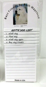 Nuovo grande frigorifero magnetico per cani dei Pirenei pad lista dell'artista Ruth Maystead - Foto 1 di 7