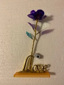 24K Gold Foil Rose Flower LED Luminous Galaxy Mother's Day Valentine's Day Gift - Picture 1 of 6