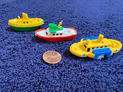 Lot of 3 Bruder Made in West Germany 1980s Vintage Mini Plastic 2" Toy Boats - Image 1 of 4