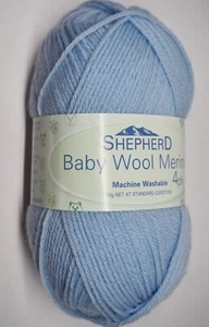 Shepherd Baby Wool Merino 4ply Pastel Blue #2934 - 165m 50g Balls $6.00 - Picture 1 of 3