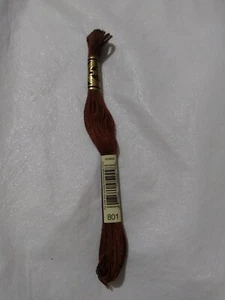DMC Embroidery Floss Color Dark Coffee Brown #801 - Picture 1 of 1
