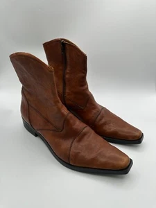 Kenneth Cole Reaction Men's Ankle Boots US Size 9.5 Hand Finished Brown Leather - Picture 1 of 14