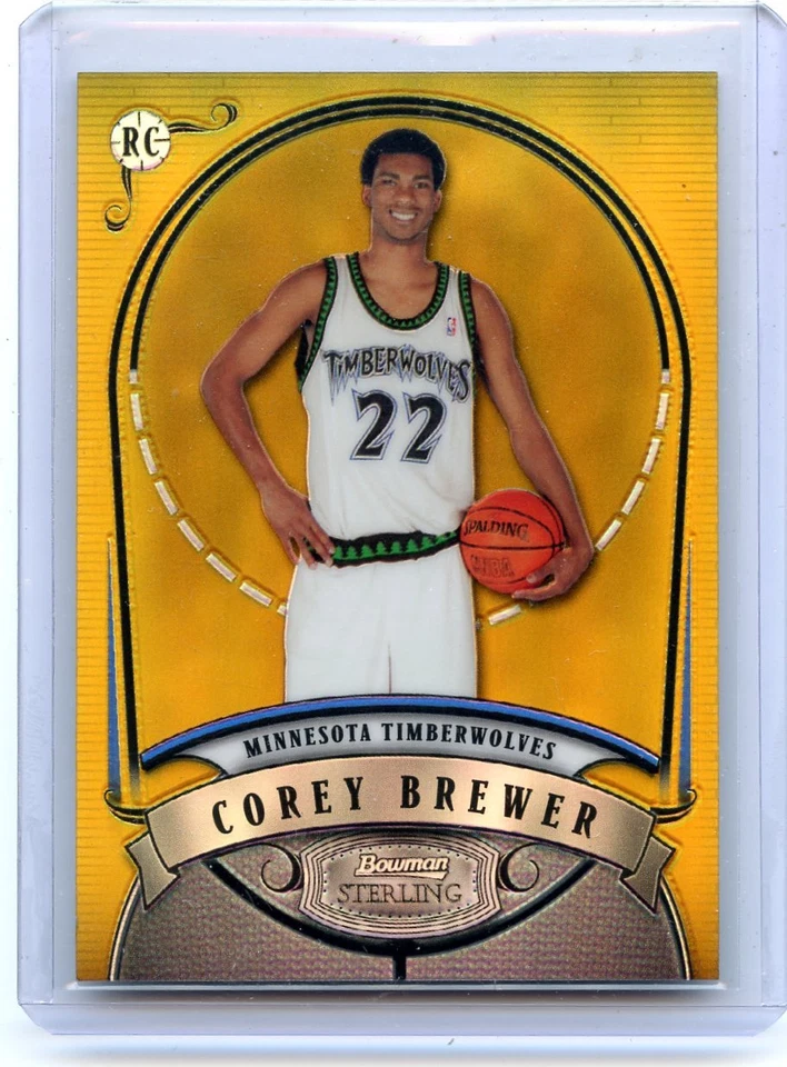2007-08 BOWMAN STERLING #CB1 COREY BREWER "GOLD REFRACTOR" ROOKIE RC SP #90/99 - Image 1 of 1