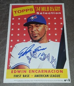 EDWIN ENCARNACION SIGNED 2014 TOPPS HERITAGE JUMBO 5X7 ALL-STAR CARD AUTO - Picture 1 of 1