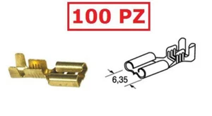 CS 1375/100 FASTON FEMMINA OTTONE PASSO 6,35 CONF. 100 PZ - Foto 1 di 1
