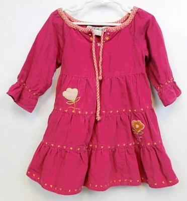 Vestido Two Turtle Doves By Sweet Potatoes Niño Pequeño Pana Rosa Talla 2T Manga Larga Foto 1 de 4