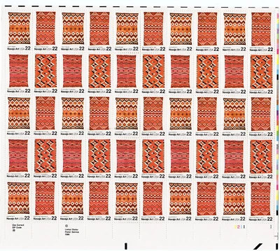 Scott #2238b (2235-38) Navajo Art (Folk Series) 22¢ Sheet of 50 Stamps - MNH - Image 1 of 2