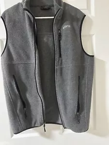 Solaris Mens M Gray Full Zip Fleece Vest Polyester 3 Zip Pockets - Picture 1 of 3