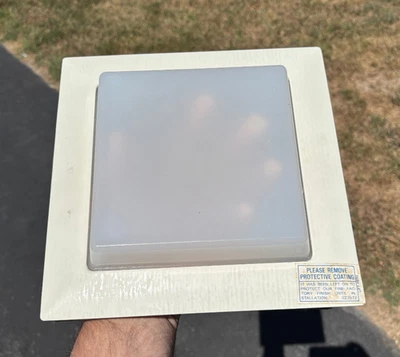 Vtg PROGRESS LIGHTING P6631-29 RECESSED Light FRAME 9.5" SQUARE DROP OPAL GLASS - Image 1 of 4