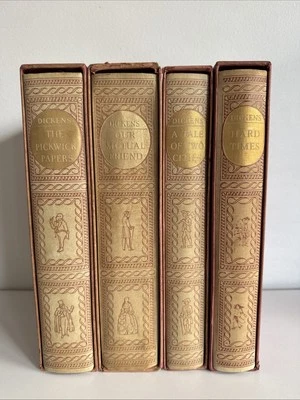 4 Heritage Press Charles Dickens Books Slipcases Tale of Two Cities Hard Times.. - Image 1 of 4