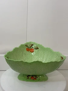 Vintage Carlton Ware Cabbage Leaf Footed Serving Bowl - Foto 1 di 12