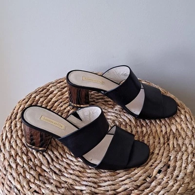 Sandalias Louise et Cie para mujer Lo-Kamb12 de cuero negro con doble correa S-7,5 Foto 1 de 4