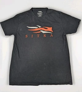 SITKA Men’s Optifade Icon Black Short Sleeve T-shirt Size X-Large XL Pima Cotton - Picture 1 of 8