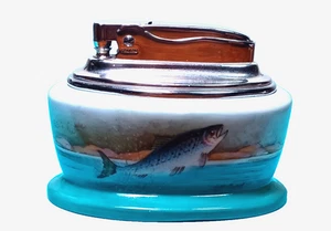 Ronson English Minton Bone China Jumping Trout Table Lighter Un Fired JGBx26 - Picture 1 of 7