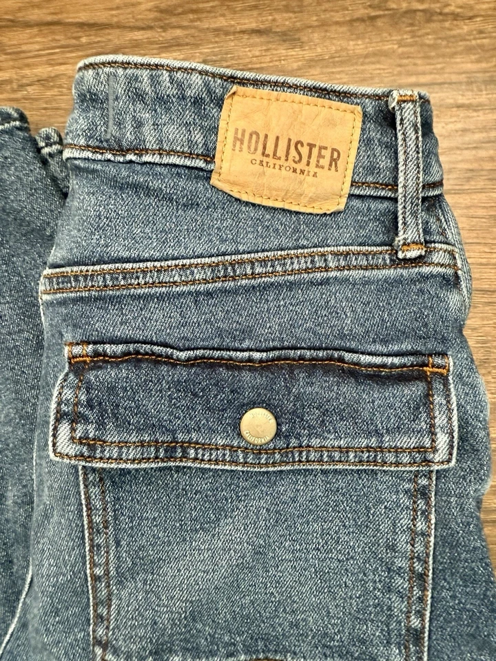 Hollister Ultra High Rise Dad Jeans Size 5L Carpenter Cargo 27/33 - Image 1 of 4