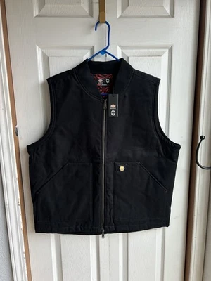 NUEVO CON ETIQUETAS Dickies x Spitfire Chaleco de Lona Pato Negro Patineta Acolchado Forrado Talla Grande Foto 1 de 4