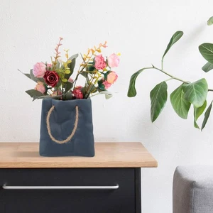  Keramik-Blumenvase, Blumenarrangement-Vase, handtaschenförmige Vase, - Bild 1 von 12