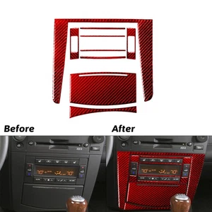 9Pcs For Cadillac CTS 2003-2007 Red Carbon Fiber Console AC Control Trim Cover - Foto 1 di 13