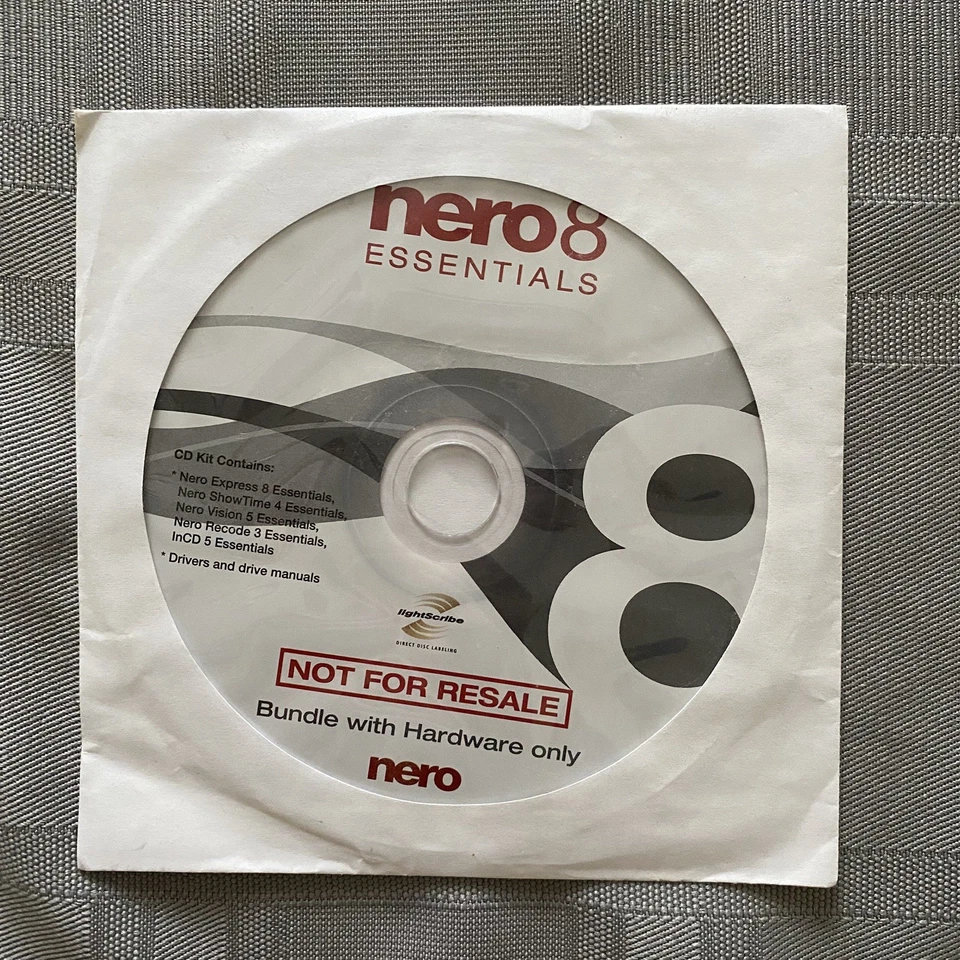 NERO 8 Essentials CD/DVD (Windows 7 8 10 11) Burner Burning Software New  - Image 1 of 4