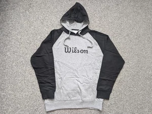 Sudadera con Capucha Wilson Para Hombre Gris Medio Negra Tenis Gimnasio Aire Libre Pickleball Entrenamiento - Imagen 1 de 14