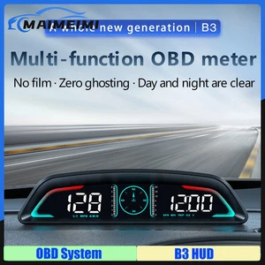  Car HUD Digital Speedometer Security Alarm RPM Water Temperature Tachometer - Picture 1 of 22