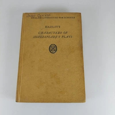 Characters of Shakespeares Plays William Hazlitt 1915 Cambridge University Press - Image 1 of 4