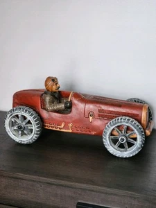 Vintage Bugatti Racing Sport Car 1920's Resin With Driver 20" Length - Picture 1 of 6