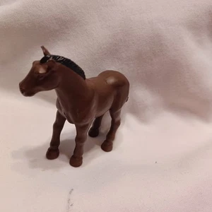 = NEW RAY TOYS 3'' x 2.5''BROWN HORSE HARD RUBBER TOY 002-#J32 - Picture 1 of 2