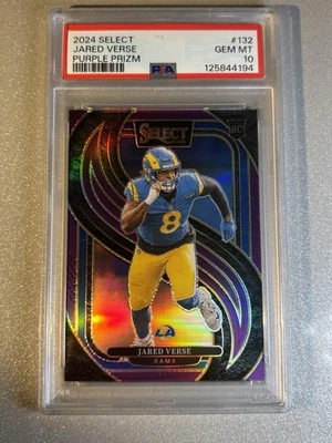2024 Select Jared Verse Premier Purple /75 ROOKIE #132 Rams PSA 10 💎 POP 2 - Image 1 of 2