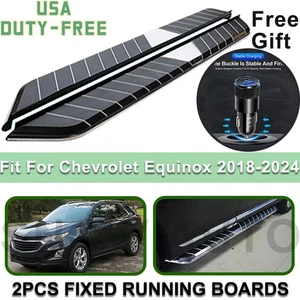 Fits For Chevrolet Equinox 2018-2024 Fixed Running Boards Side Steps+CAR CHARGER - Picture 1 of 15