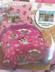 Juego de cama LOL Surprise 6 piezas sin abrir nuevo estampado rosa tamaño doble - Imagen 1 de 7