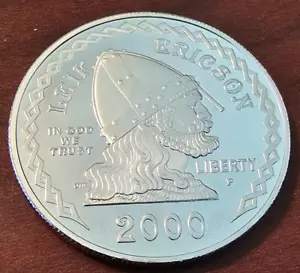 2000-P Proof Leif Ericson Commemorative Silver Dollar $1 - Picture 1 of 2
