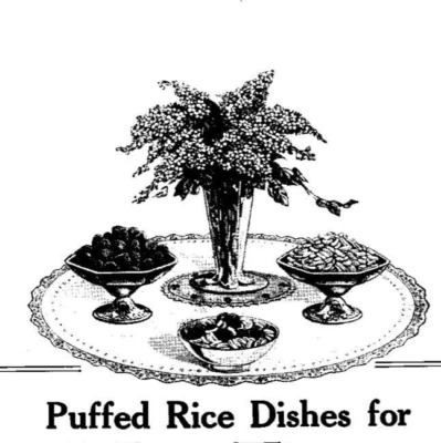 Antiguo anuncio 5/1918 platos de arroz inflados tiempo bocanadas de maíz trigo inflado grano entero Foto 1 de 4