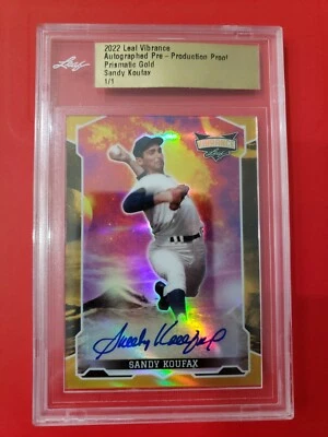 Sandy Koufax 2022 Hoja Vibrance Preproducción Prueba Prismático Oro Automático 1/1 Foto 1 de 4