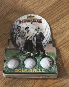 Vintage Salamander Co. The Three Stooges 3 Golf Balls Moe Larry Curly 1996 New - Picture 1 of 3