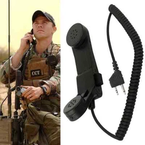 Military PTT Handset Handheld Microphone Midland 2/Two Way Radio Walkie Talkie - Zdjęcie 1 z 6