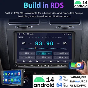 9" Carplay Autoradio Android 14 GPS Nav BT Für VW GOLF 5 6 Touran Caddy Polo 64G - Bild 1 von 15