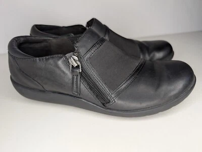 Zapatos Clarks Medora Gale negros sin cordones con cremallera para mujer talla 6,5 M Foto 1 de 4
