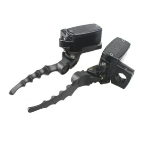 Black Motorcycle 1'' 25MM Handlebar Hydraulic Pump Brake Master Cylinder Lever  - Picture 1 of 10